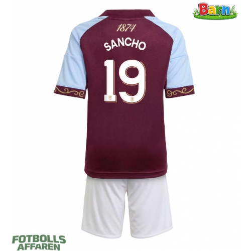 Aston Villa Jadon Sancho #19 Hemmaställ Barn 2025-26 Kortärmad (+ Korta byxor)